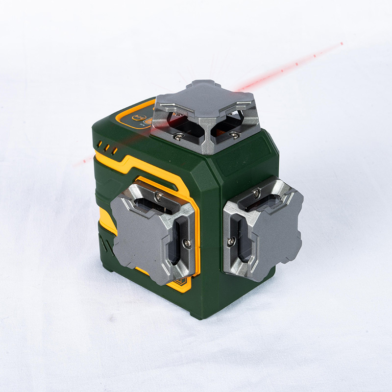 Nivel 3D încorporat cu bateria de litiu roșu laser